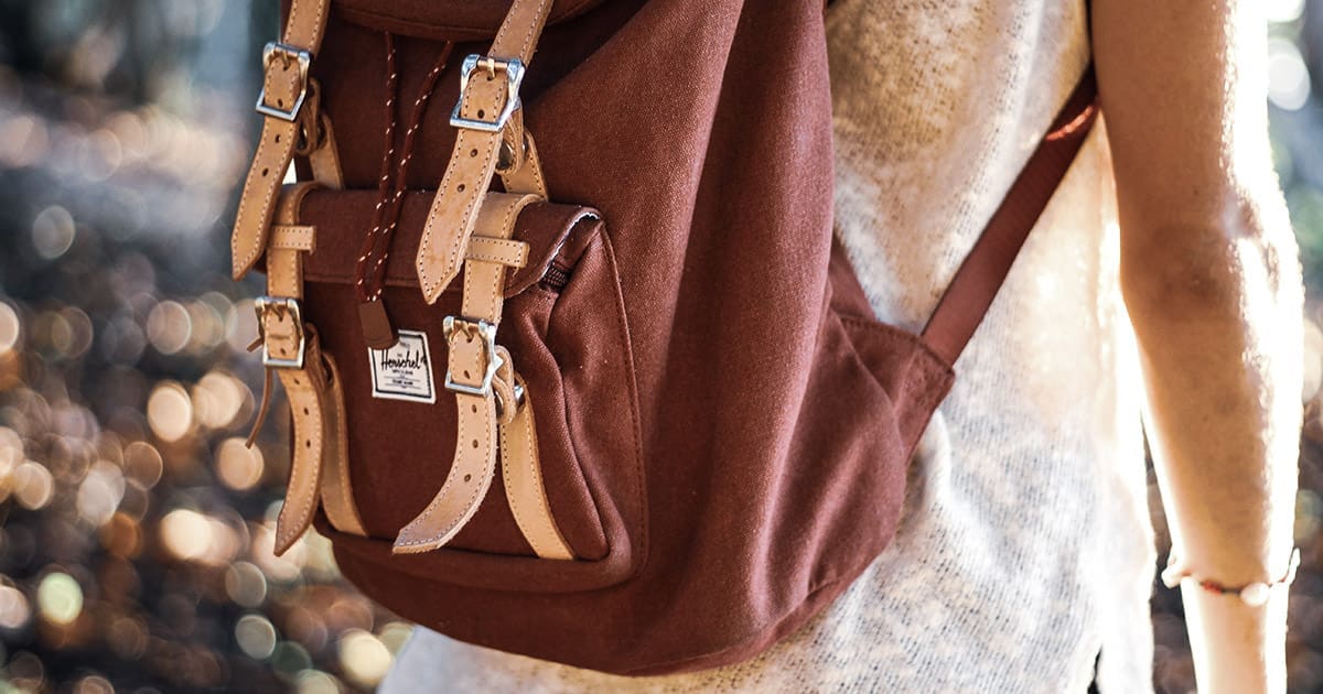 Student backpack packed for move-out